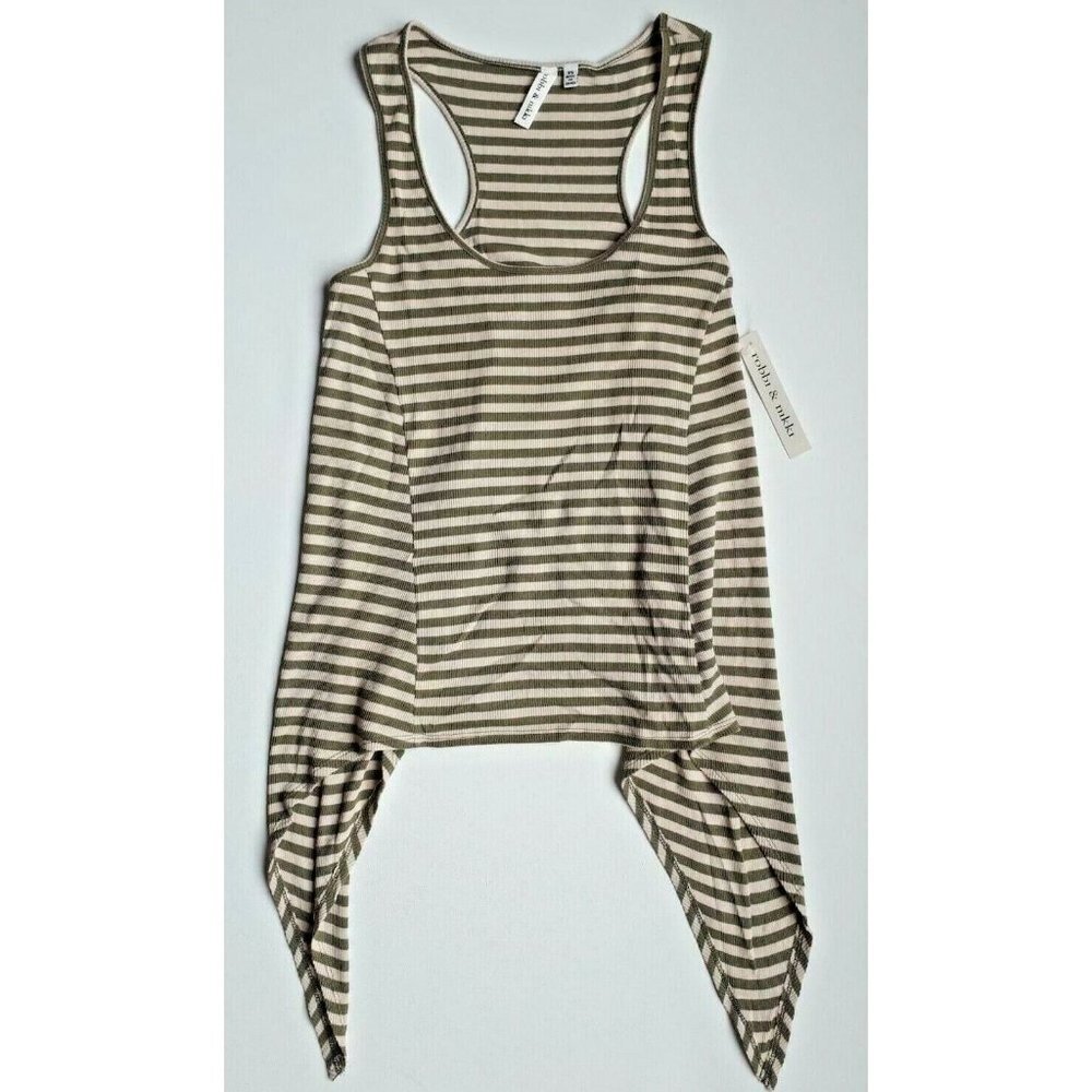Robbi & Nikki Women's Olive Stripe Tank Top ( XS )